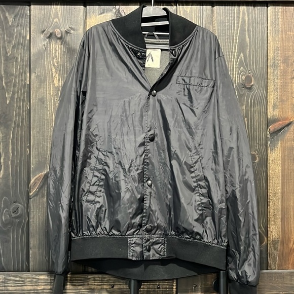 Anthropologie Three Feathers Jacket Size XL Black Boho Shiny Neutral Outdoor - Picture 1 of 10